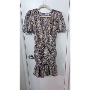 Walter Baker Beige Snake Print Mini Dress